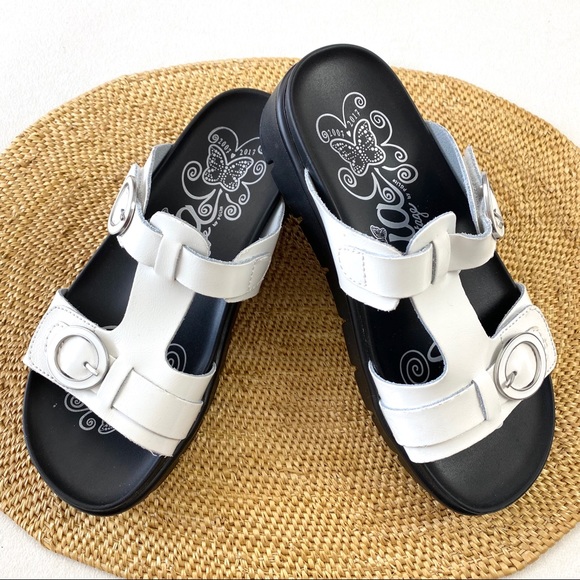 Alegria Shoes - Alegria Heritage Sport Vita White Patent Sandals